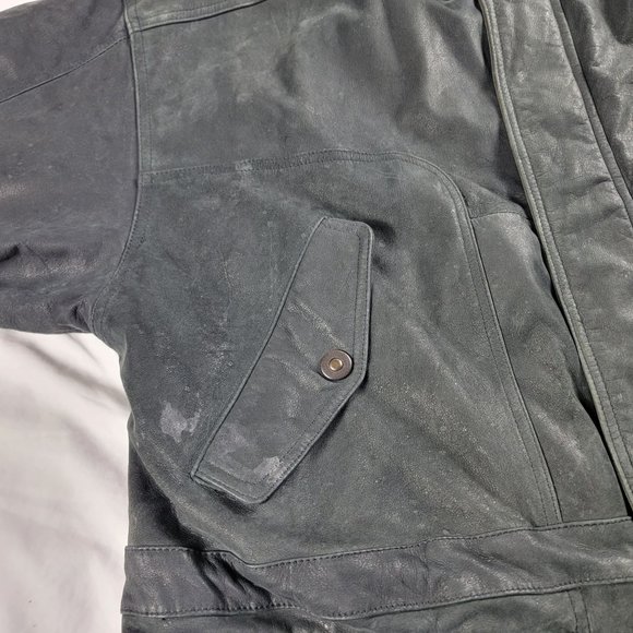 Towne By London Fog Mens XL Black Leather Jacket Winter Warm Casual Going Out - Picture 8 of 12